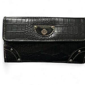 Treviso Black Croc-Embossed Key & Card Holder